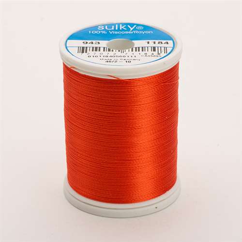 Sulky 40 wt 850 Yard Rayon Thread - 943-1184 - Orange Red