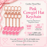 **PRE-Order** - Pink Cowgirl Hat Keychain – Supporting Dolly Parton’s Imagination Library