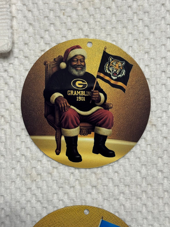 Black Santa Metal Ornaments