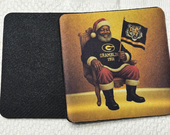 Set of 4 Black Santa Coasters