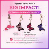 Pink Cowgirl Hat or Butterfly Keychain – Supporting Dolly Parton’s Imagination Library