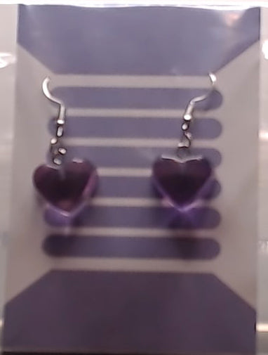 Purple Heart Earring
