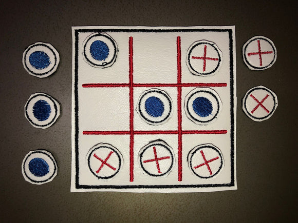 Embroidered Tic-Tac-Toe Board & Pieces