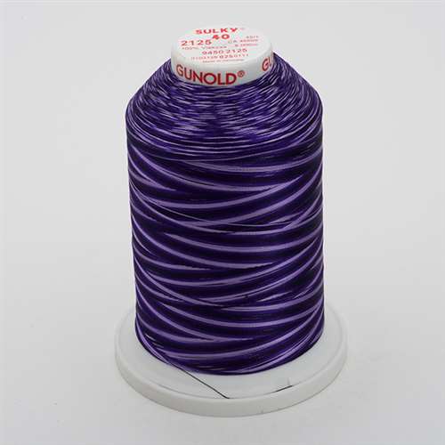 Sulky 40 wt 5500 Yard Rayon Thread - 940-2125 - Royal Purples Var