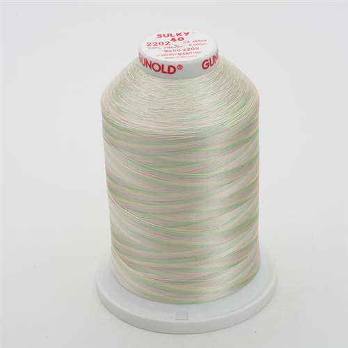 Sulky 40 wt 5500 Yard Rayon Thread - 940-2202 - Mint Greens/Pink