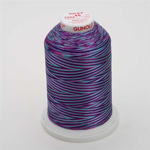 Sulky 40 wt 5500 Yard Rayon Thread - 940-2204 - Teal/Purple/Fuchsia