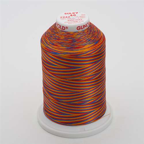 Sulky 40 wt 5500 Yard Rayon Thread - 940-2242 - Red/Gold/Blue