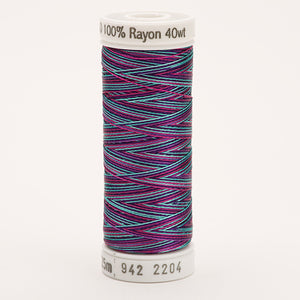 Sulky 40 wt 250 Yard Rayon Thread - 942-2204 - Teal/Purple/Fuchsia Var