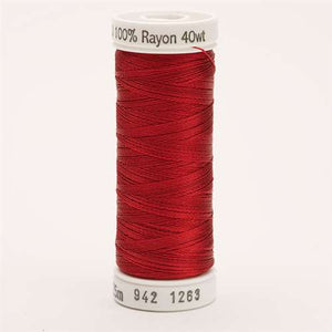 Sulky 40 wt 250 Yard Rayon Thread - 942-1263 - 40wt Red Jubilee