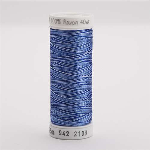 1042 Blue Thread Sulky 40 wt 250 Yard Rayon Thread - 942-2106 - Blues Var. – Carolina ...