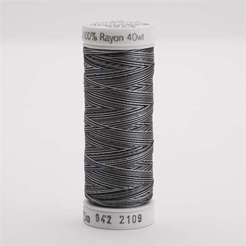 Sulky 40 wt 250 Yard Rayon Thread - 942-2109 - Gray/Black Var