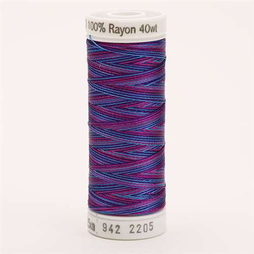 Sulky 40 wt 250 Yard Rayon Thread - 942-2205 - Blue/Fuchsia/Purple
