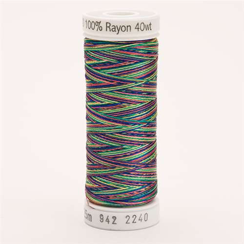 Sulky 40 wt 250 Yard Rayon Thread - 942-2240 - Gr/Coral/Blue/Yell