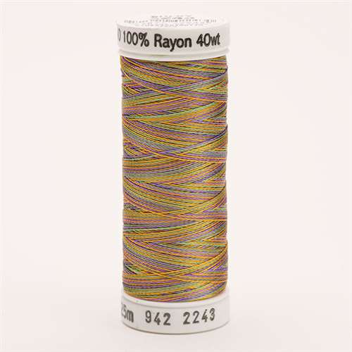 Sulky 40 wt 250 Yard Rayon Thread - 942-2243 - Med Gr/Purple/Gold