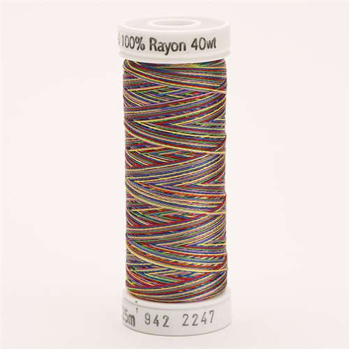 Sulky 40 wt 250 Yard Rayon Thread - 942-2247 - Blue/Lav/Red/Yel/Grn