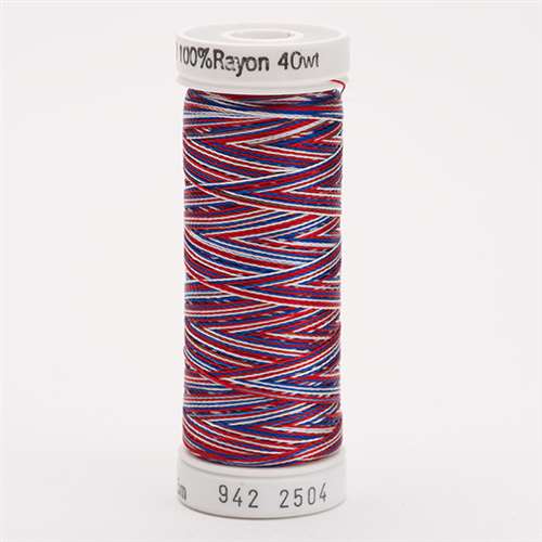 Sulky 40 wt 250 Yard Rayon Thread - 942-2504 - Red/While/Blue