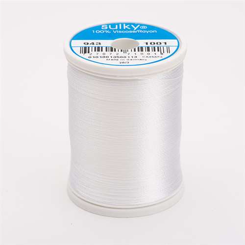 Sulky 40 wt 850 Yard Rayon Thread - 943-1001 - Bright White
