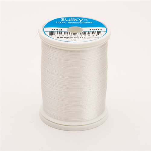 Sulky 40 wt 850 Yard Rayon Thread - 943-1002 - Soft White