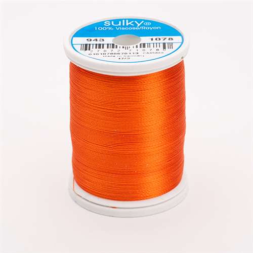 Sulky 40 wt 850 Yard Rayon Thread - 943-1078 - Tangerine