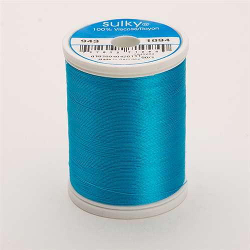 Sulky 40 wt 850 Yard Rayon Thread - 943-1094 - Medium Turquoise