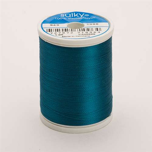 Sulky 40 wt 850 Yard Rayon Thread - 943-1096 - Dark Turquoise