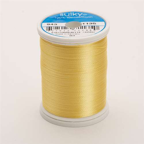 Sulky 40 wt 850 Yard Rayon Thread - 943-1135 - Pastel Yellow