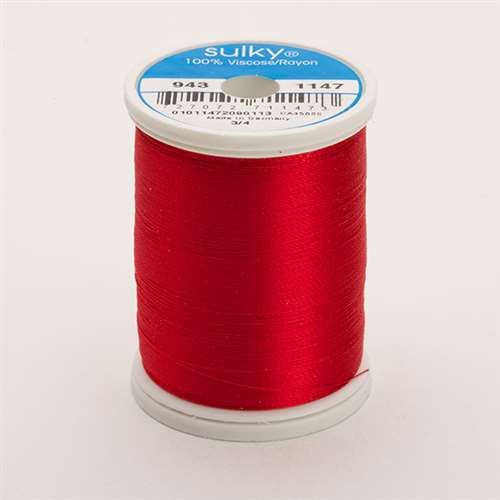 Sulky 40 wt 850 Yard Rayon Thread - 943-1147 - Xmas Red