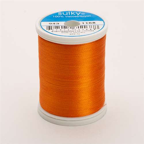 Sulky 40 wt 850 Yard Rayon Thread - 943-1168 - True Orange