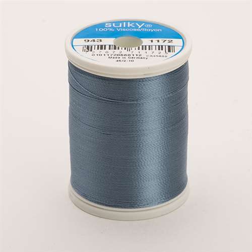 Sulky 40 wt 850 Yard Rayon Thread - 943-1172 - Med Weathered Blue
