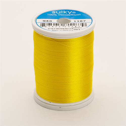 Sulky 40 wt 850 Yard Rayon Thread - 943-1187 - Mimosa Yellow