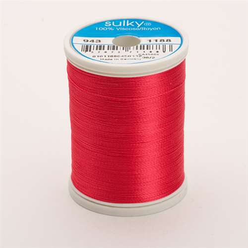 Sulky 40 wt 850 Yard Rayon Thread - 943-1188 - Red Geranium