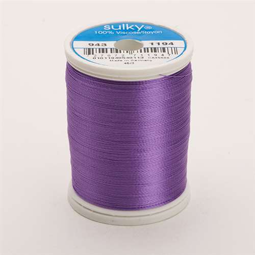 Sulky 40 wt 850 Yard Rayon Thread - 943-1194 - Lt Purple