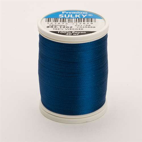 Sulky 40 wt 850 Yard Rayon Thread - 943-1202 - Deep Turquoise
