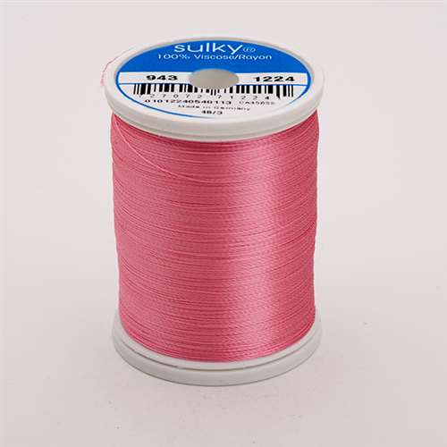 Sulky 40 wt 850 Yard Rayon Thread - 943-1224 - Bright Pink