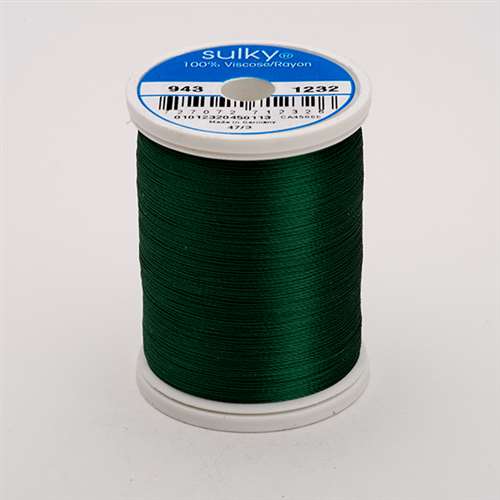 Sulky 40 wt 850 Yard Rayon Thread - 943-1232 - Classic Green