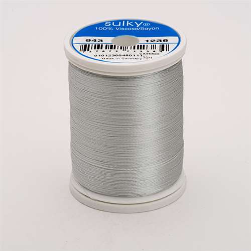 Sulky 40 wt 850 Yard Rayon Thread - 943-1236 - Light Silver