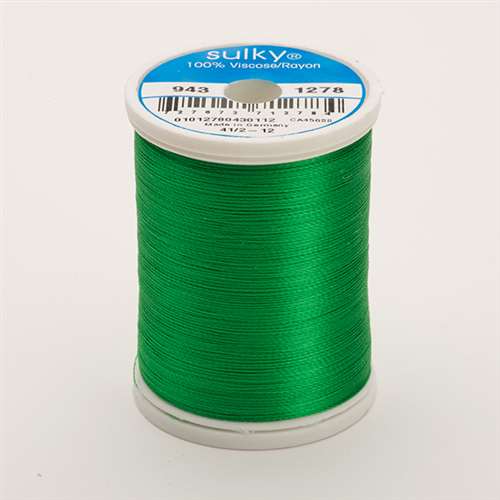 Sulky 40 wt 850 Yard Rayon Thread - 943-1278 - Bright Green