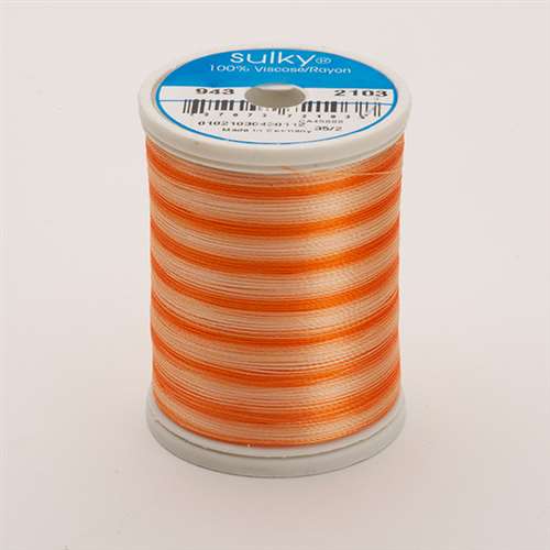 Sulky 40 wt 850 Yard Rayon Thread - 943-2103 - Oranges Var. – Carolina ...