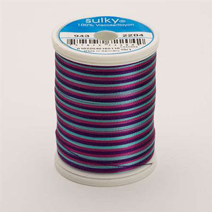 Sulky 40 wt 850 Yard Rayon Thread - 943-2204 - Teal/Purple/Fuchsia