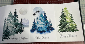 Merry Christmas Greeting Cards - Trees
